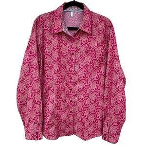 Cinch Pink Paisley Long Sleeve Western Rodeo Cowgirl Button Up Shirt - Sz XXL
